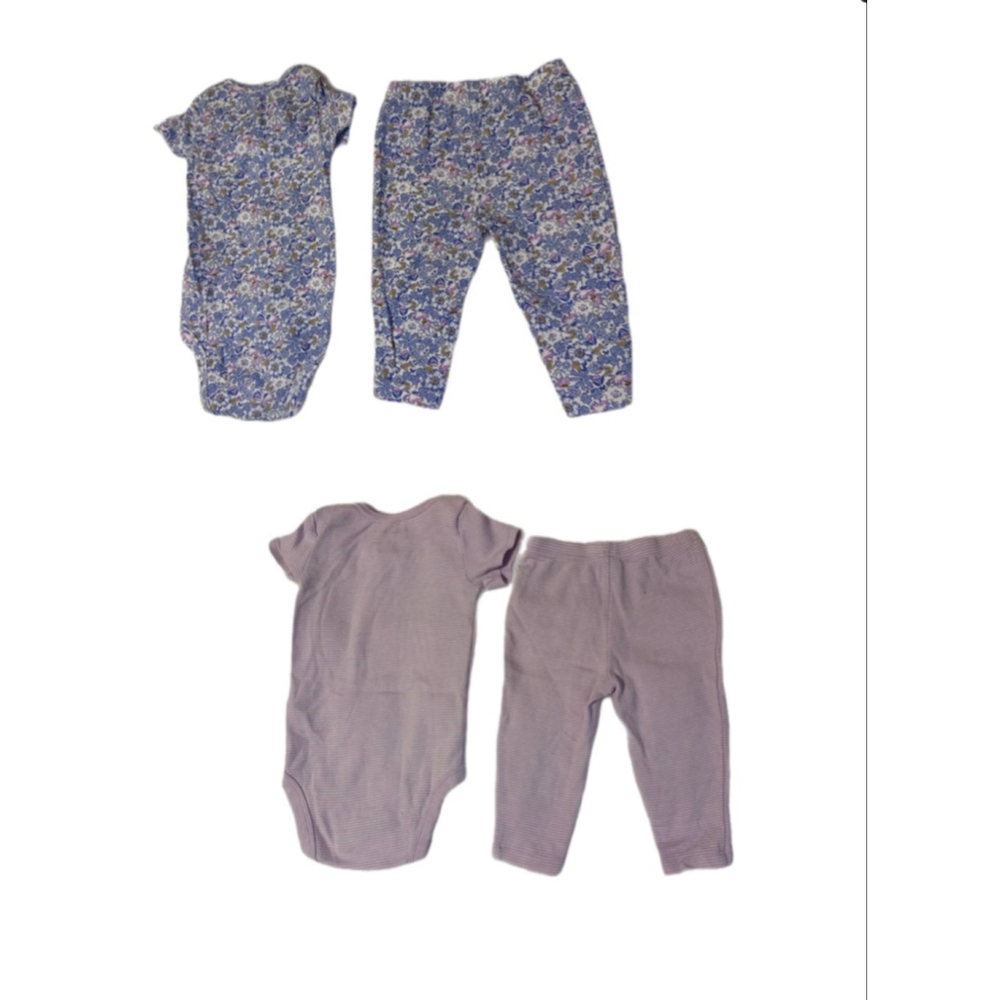 Carter’s Just One You 6M Baby Girl Outfit Sets Bundle Floral & Purple 4-Piece - Picture 2 of 4